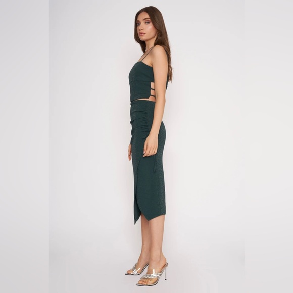 4SI3NNA teal sparkle crop top size XS matching skirt sold separately! - Picture 2 of 8